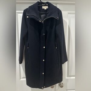 NWOT Michael Kors Black Wool Blend Long Coat | XL